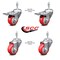 Service Caster 3 Inch Red Polyurethane Swivel 10mm Stem Caster Total Lock Brake SCC, 2PK SCC-TSTTL20S314-PPUB-RED-M1015-2-S-2 - alternate 3